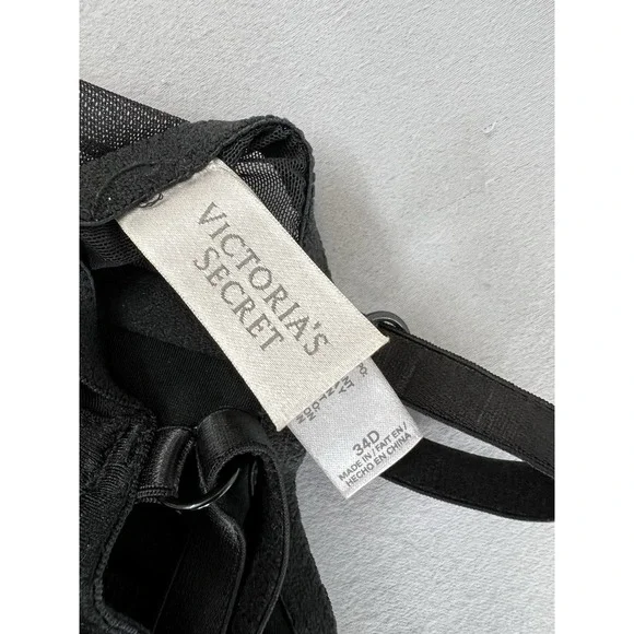 Victoria's Secret Women's Black Lace Push Up Corset Top Bra  34D Sexy - Picture 8 of 11